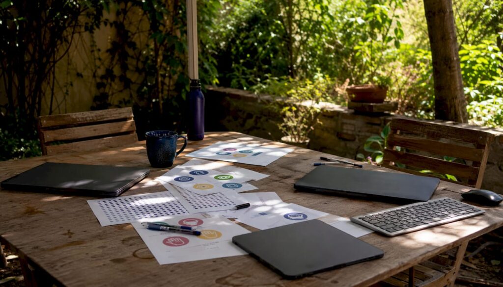 Workspace with WordPress accessibility guidelines and devices