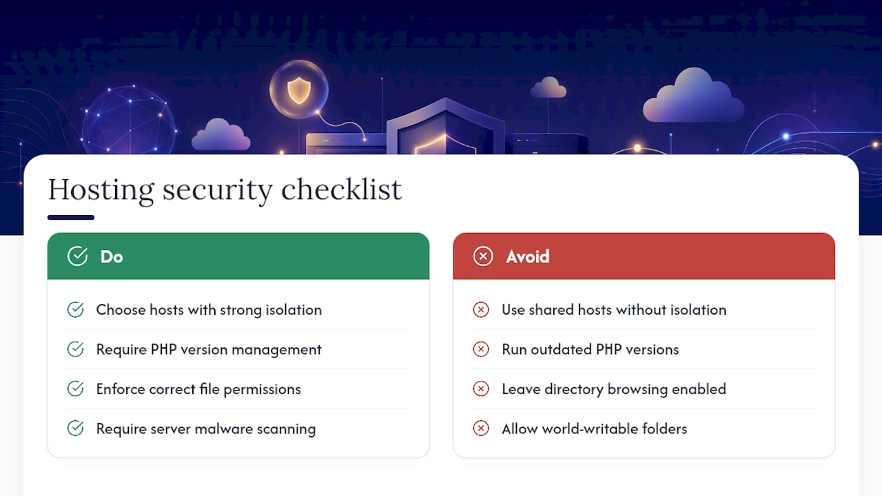 Secure hosting and server configuration fundamentals — overview diagram