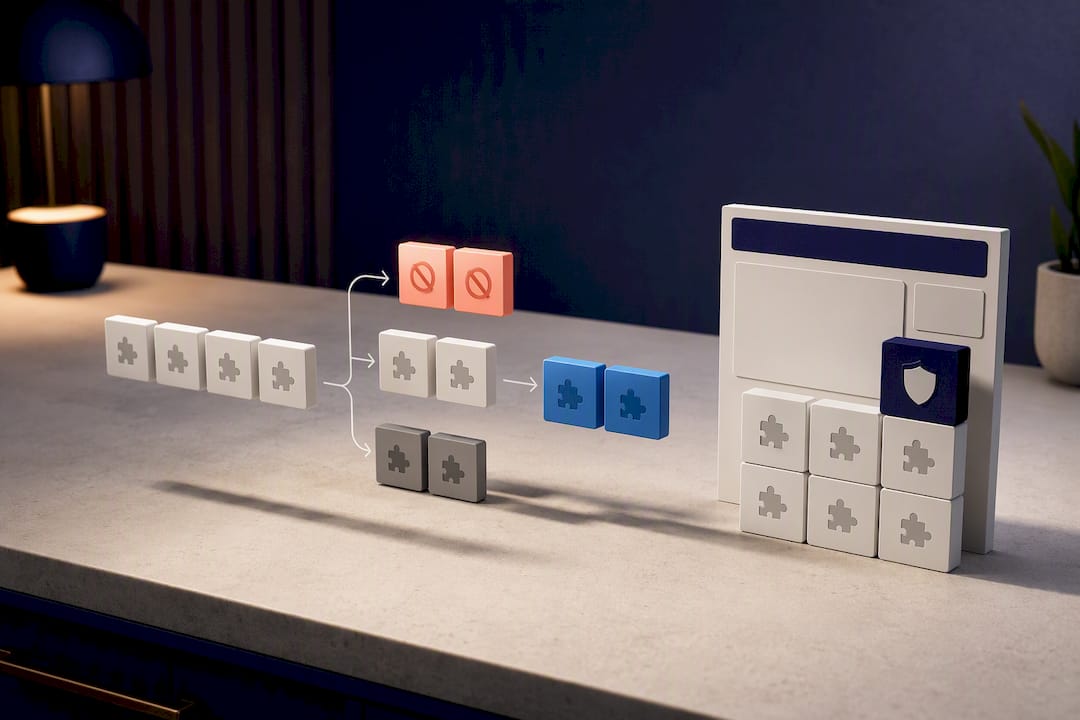 Plugin modules sorted through maintenance workflow