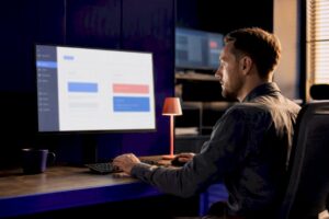 Agency monitor showing WordPress update workflow