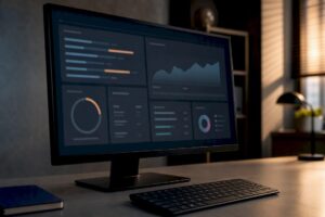 WordPress performance audit dashboard in agency room