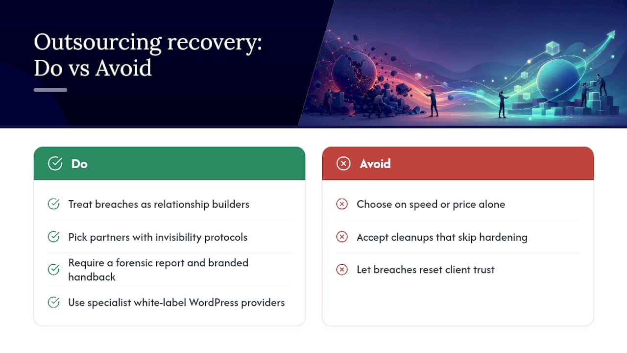 What agencies get wrong about outsourcing recovery — overview diagram