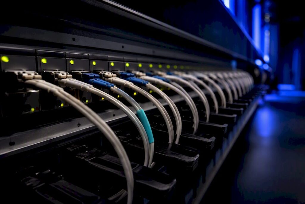 Fiber network infrastructure representing CDN delivery
