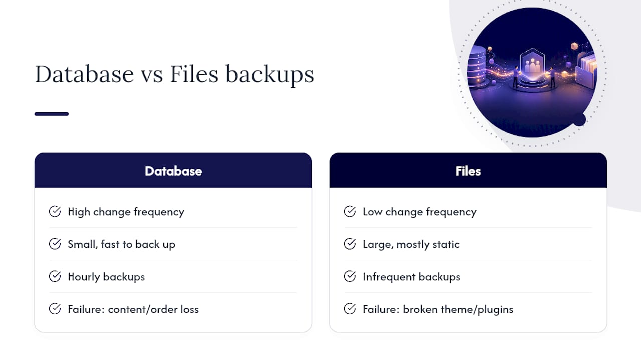 Database and file backup comparison